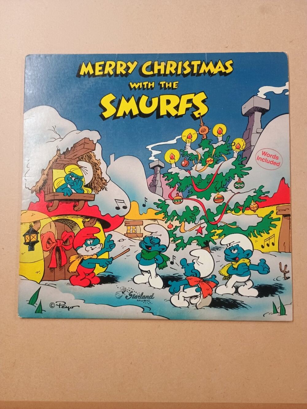 The Smurfs "Merry Christmas With The Smurfs" Vinyl LP Record VTG 1983 VG